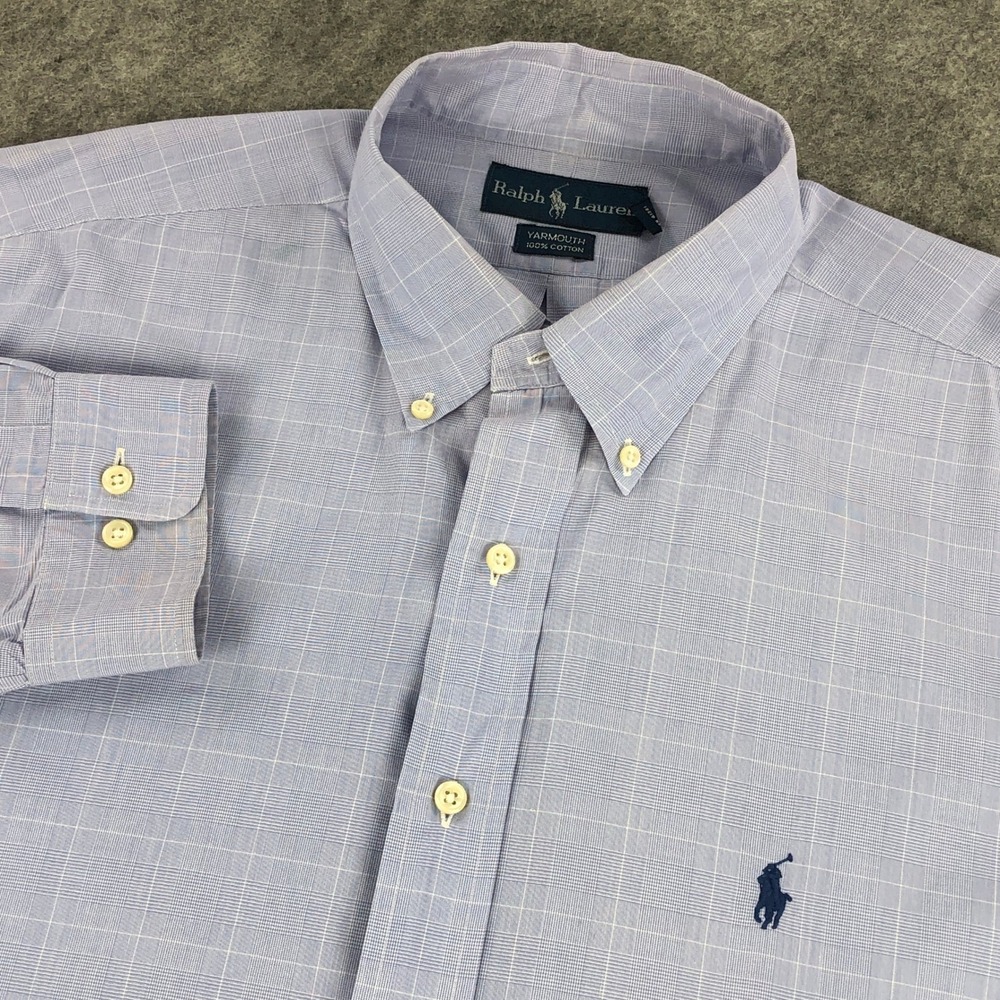 Ralph Lauren Light Blue Windowpane Dress Shirt
